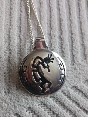 Silver Kokopelli Pendant Necklace